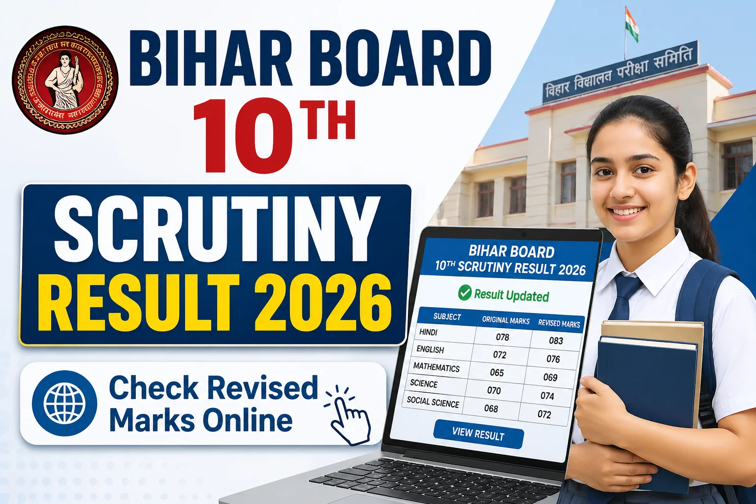 Bihar Board 10th Scrutiny Result 2026: Check Revised Marks Online