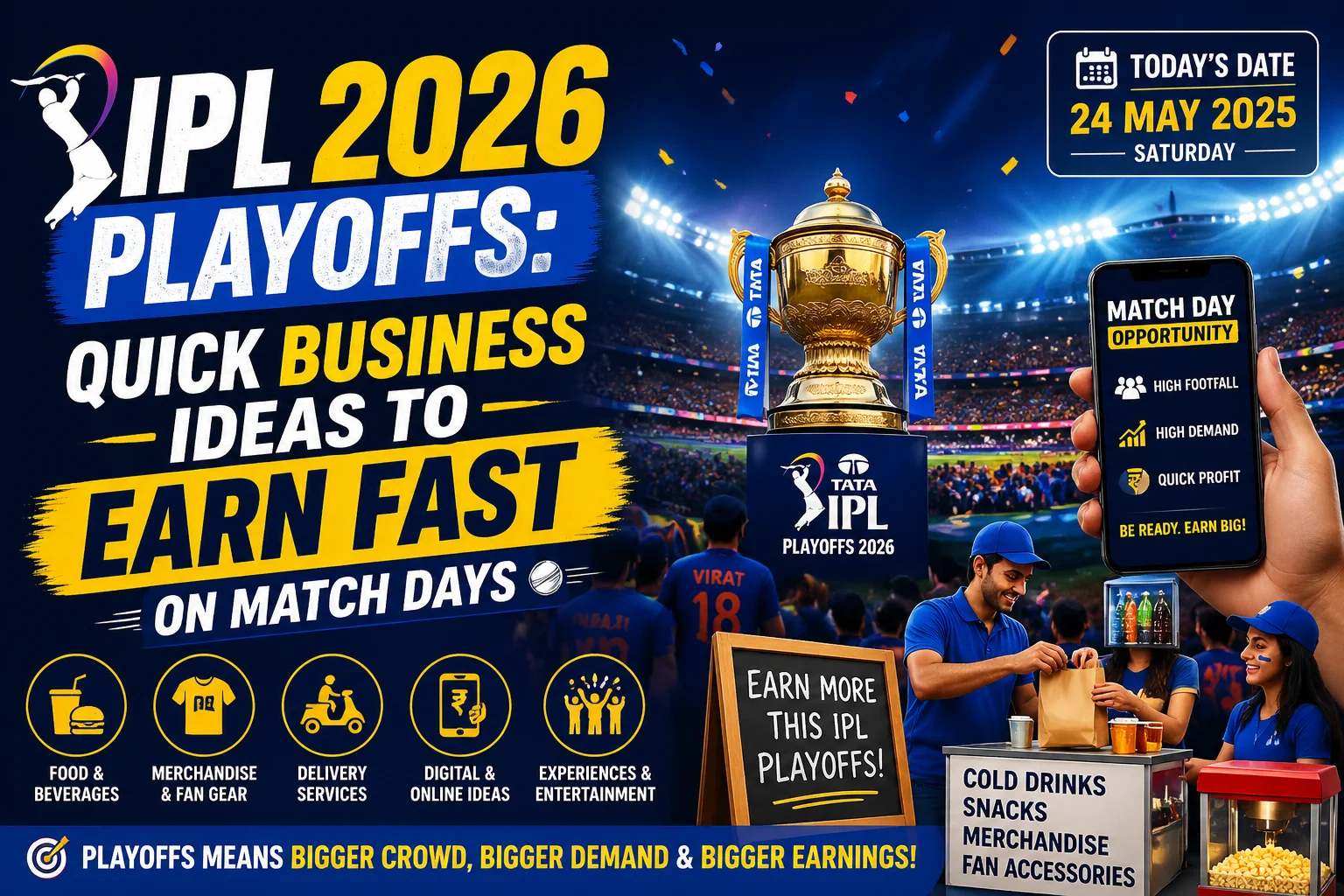 IPL 2026 Playoffs: Quick Business Ideas to Earn Fast on Match Days