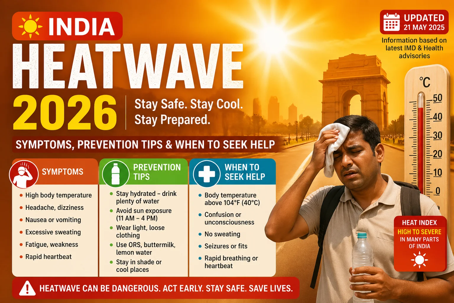 India Heatwave 2026: Symptoms, Prevention Tips & When to Seek Help
