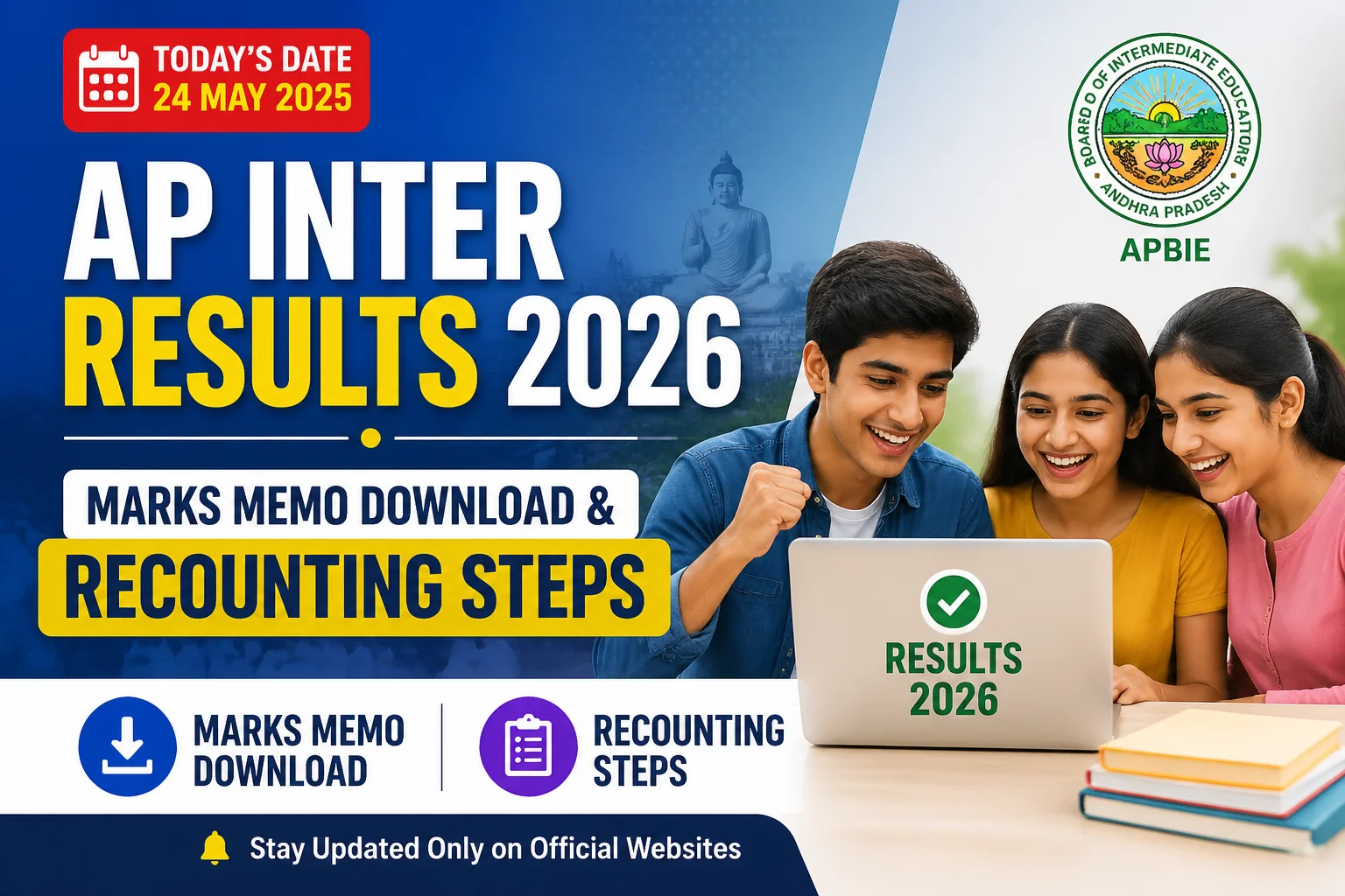 AP Inter Results 2026: Marks Memo Download & Recounting Steps