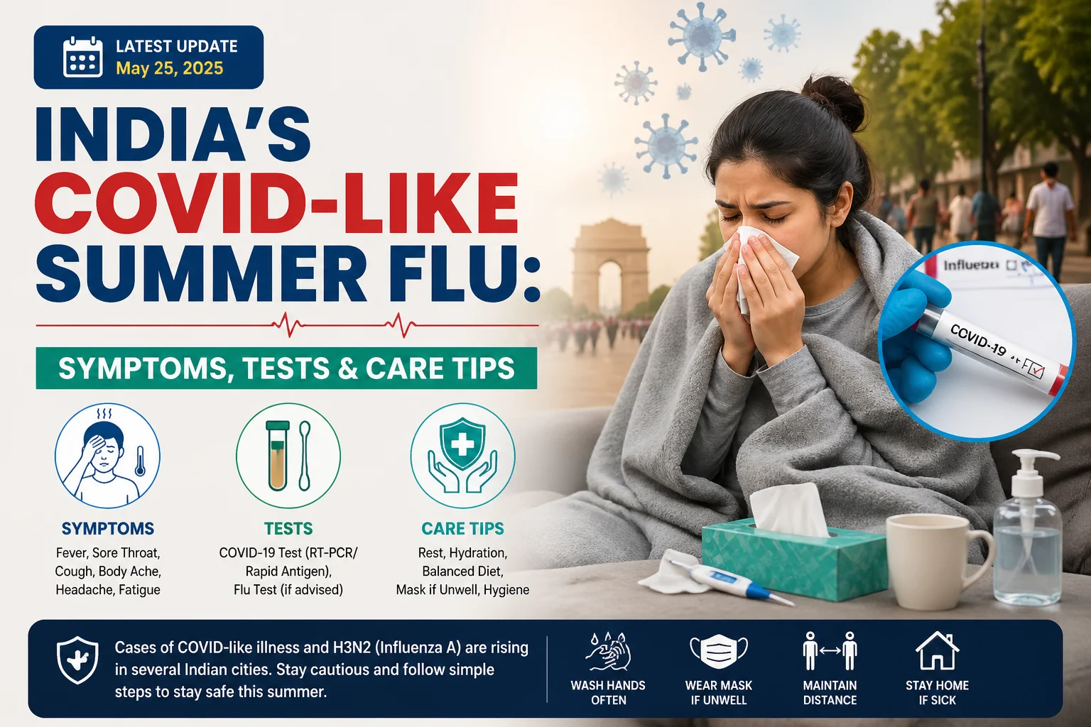 India's COVID-Like Summer Flu: Symptoms, Tests & Care Tips