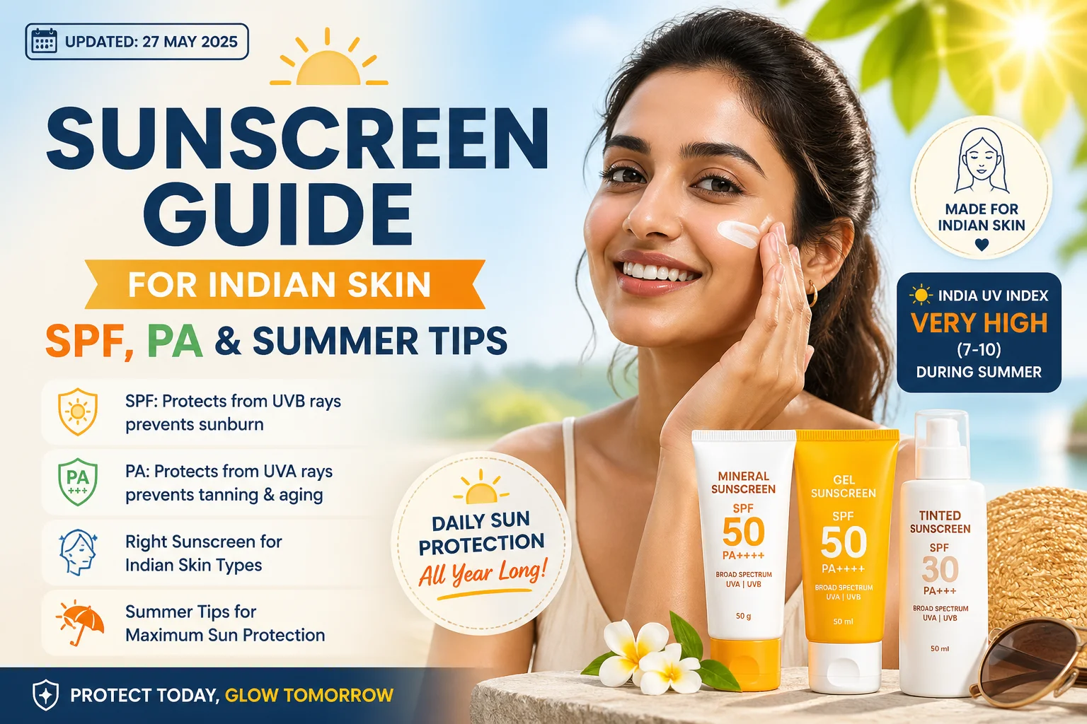 Sunscreen Guide for Indian Skin: SPF, PA & Summer Tips