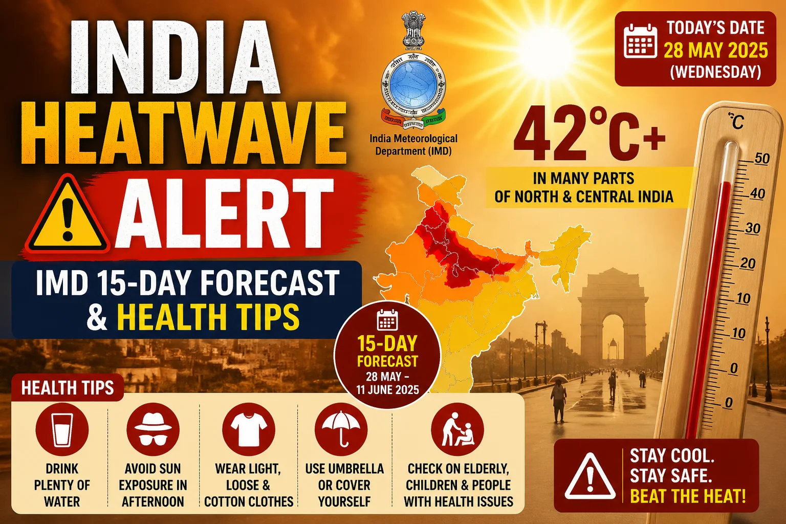 India Heatwave Alert: IMD 15-Day Forecast & Health Tips
