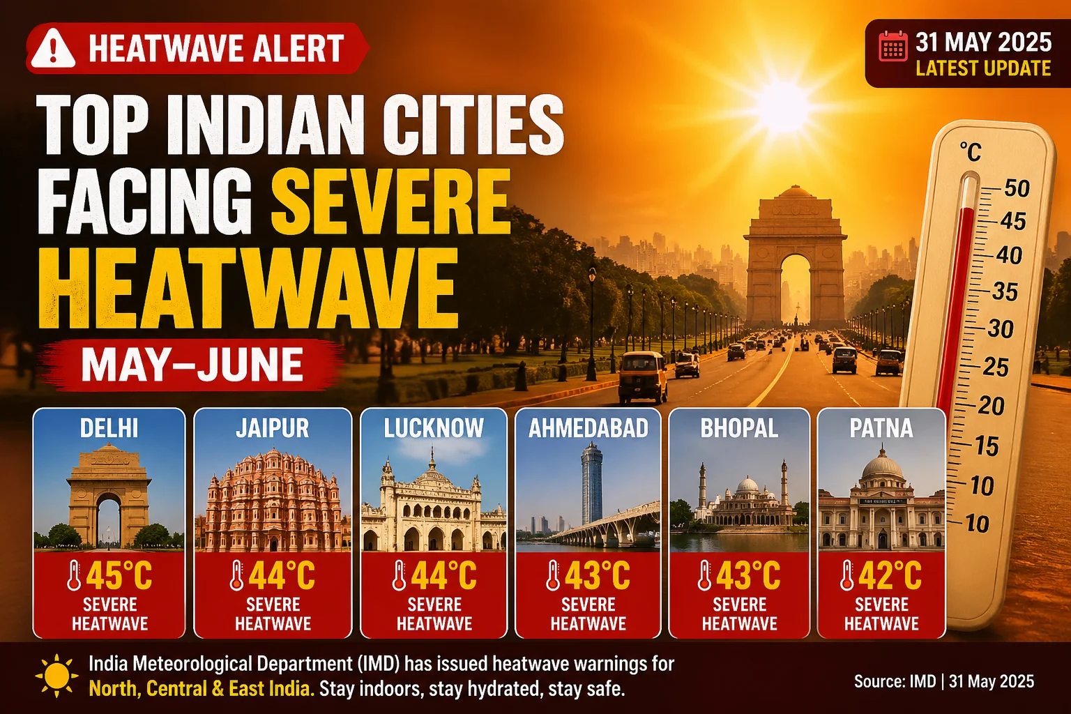 Top Indian Cities Facing Severe Heatwave May-June