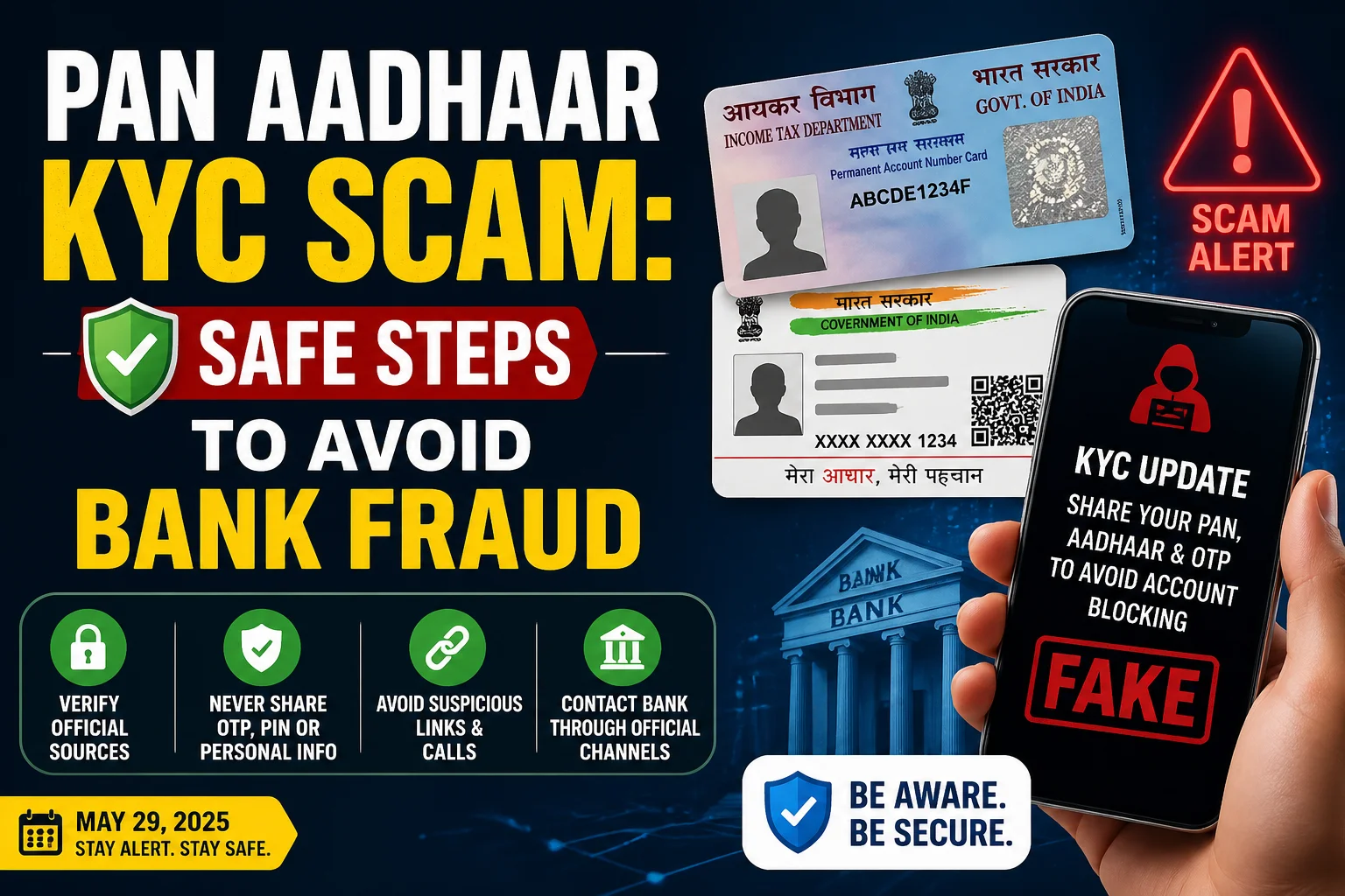 PAN Aadhaar KYC Scam: Safe Steps to Avoid Bank Fraud