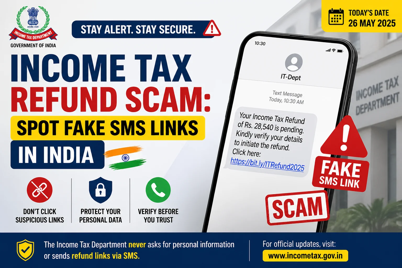 Income Tax Refund Scam: Spot Fake SMS Links in India
