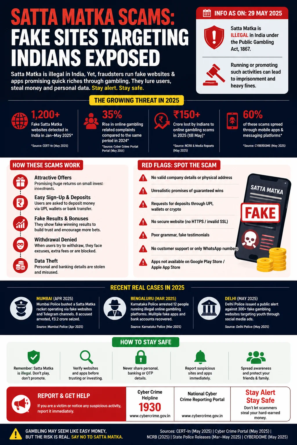 Satta Matka Scams: Fake Sites Targeting Indians Exposed Infographic